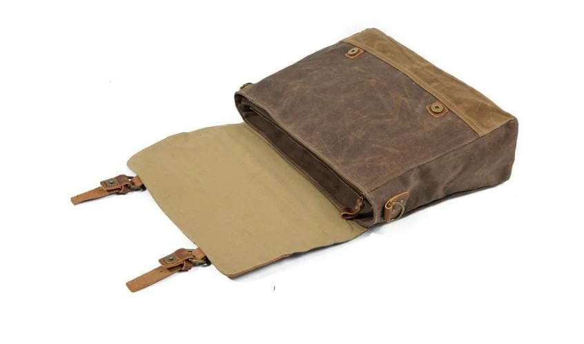 Canvas Leather Briefcase for Men Messenger – Bild 3