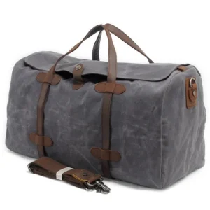 Men's Canvas Luggage Bag Overnight Bag Grey Brown Black