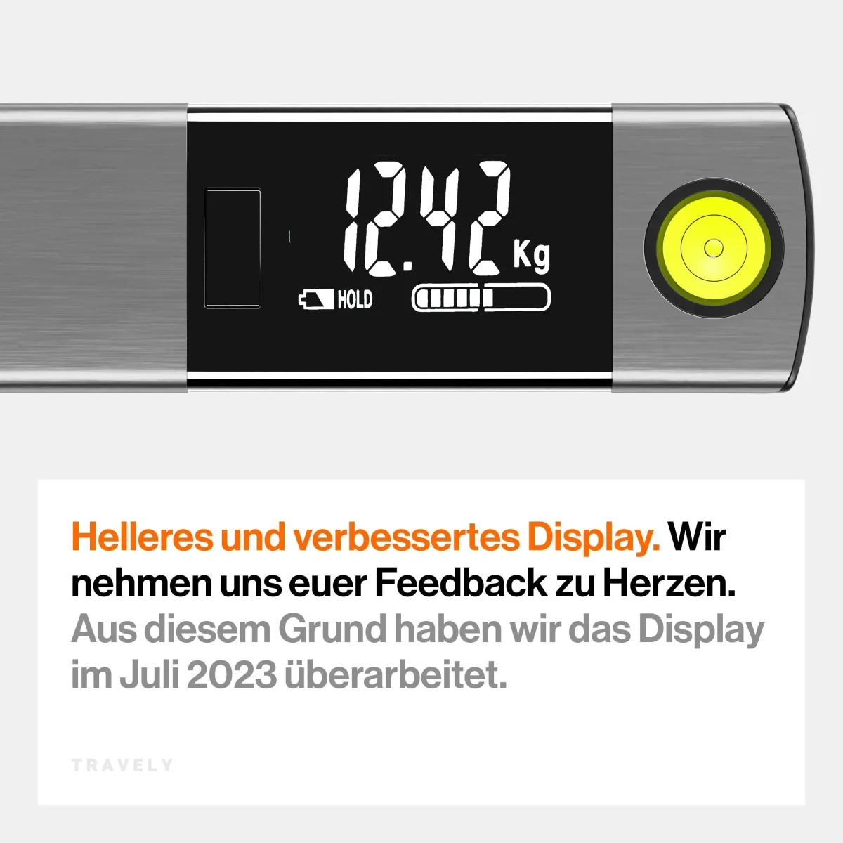 Kofferwaage aus gebürstetem Edelstahl – Bild 4