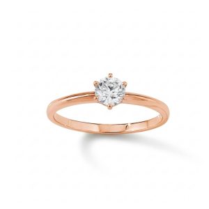 Brillant Ring Solitär 0,41ct Roségold
