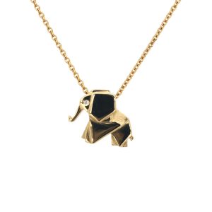 Elefanten Anhänger geometrisch mit Brillant Gelbgold
