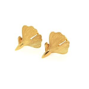 Ginkgo Ohrclip vergoldet (Nr. 20-925)