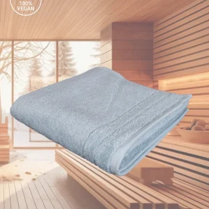 Saunatuch | Vegan Home | Eisblau | 100x200cm | Bio-Baumwolle