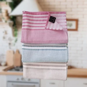 Küchenfrottiertuch | CARL COTTON | Stripes | Pink, Grau oder Grün | 40x70cm Stripes