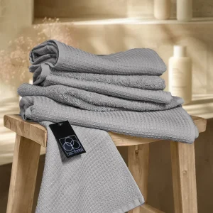 Handtuch | CARL COTTON | Waffelpiqué | Silber